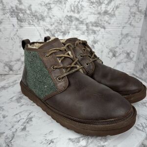 Ugg Neumel Woolrich Donegal Stout Brown Leather Chukka Boot Size 12 Shearling